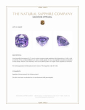 0.77 Ct. Purple Sapphire from Tanzania Appraisal
