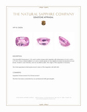 1.20 Ct. Pink Sapphire from Tanzania Appraisal