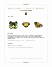 1.18 Ct. Yellowish Green Sapphire from Montana Appraisal