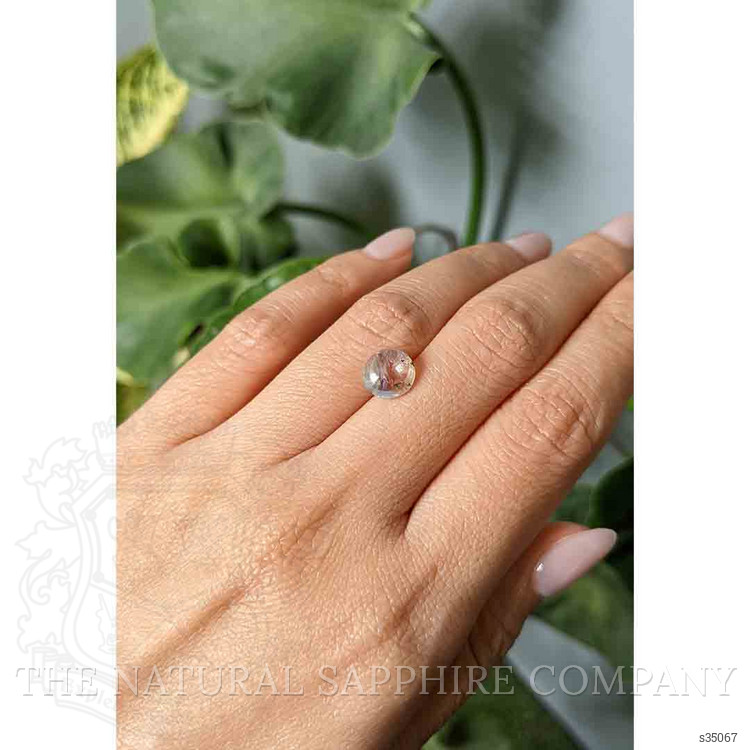 3.37 Ct. White Cabochon Sapphire from Ceylon (Sri Lanka)