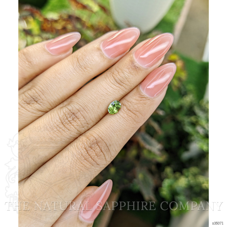 0.66 Ct. Yellowish Green Sapphire from Madagascar