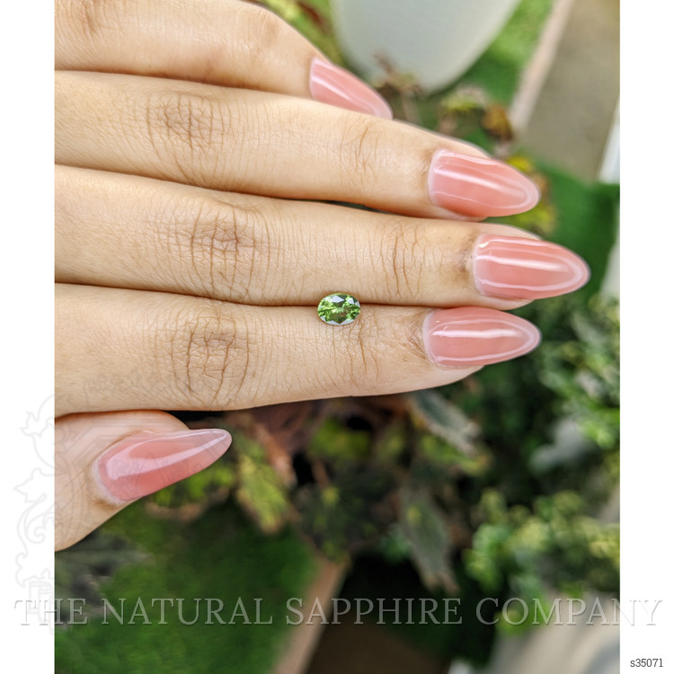 0.66 Ct. Yellowish Green Sapphire from Madagascar