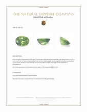 0.98 Ct. Yellowish Green Sapphire from Madagascar Appraisal
