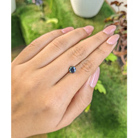 1.26 Ct. Greenish Blue Sapphire from Madagascar Life Style