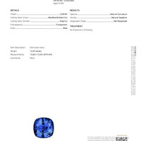 14.49 Ct. Blue Sapphire from Ceylon (Sri Lanka) Scan Report