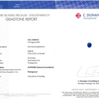 3.64 Ct. Blue Sapphire from Madagascar Scan Report