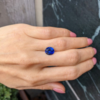 3.64 Ct. Blue Sapphire from Madagascar Life Style
