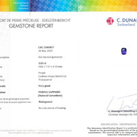 3.03 Ct. Purple Sapphire from Madagascar Scan Report