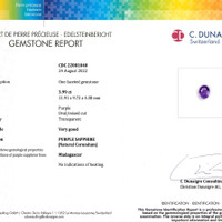 3.99 Ct. Purple Sapphire from Madagascar Scan Report