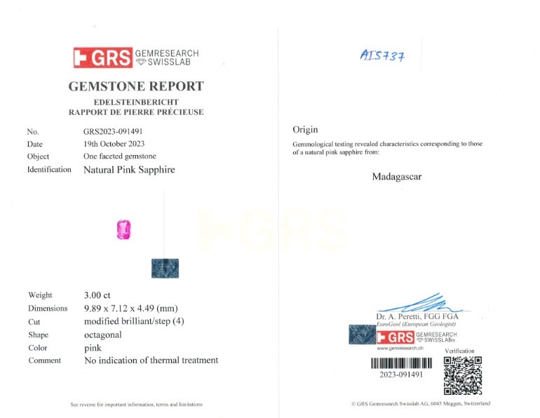 3.00 Ct. Pink Sapphire from Madagascar