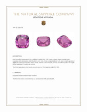 2.96 Ct. Purplish Pink Sapphire from Ceylon (Sri Lanka) Appraisal