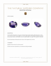 1.53 Ct. Bluish Purple Sapphire from Tanzania Appraisal