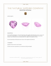 1.18 Ct. Pink Sapphire from Africa Appraisal