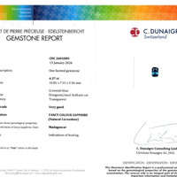 4.37 Ct. Greenish Blue Sapphire from Madagascar Scan Report