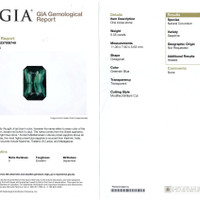 4.37 Ct. Bluish Green Sapphire from Ceylon (Sri Lanka) Scan Report