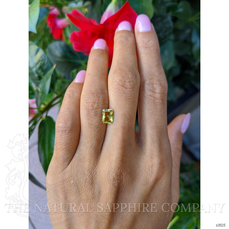 1.62 Ct. Greenish Yellow Sapphire from Ceylon (Sri Lanka)