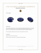 3.15 Ct. Blue Sapphire from Thailand Appraisal