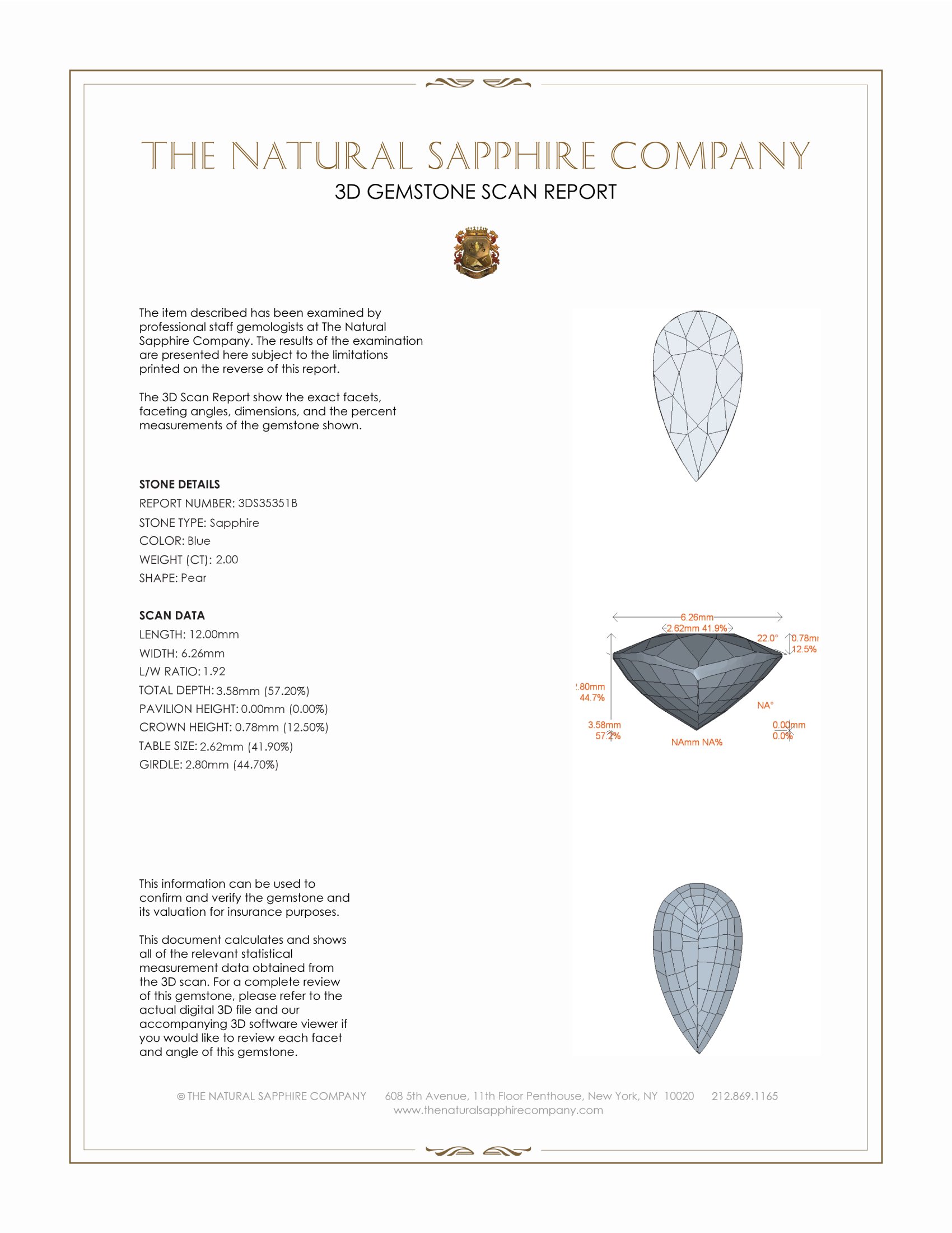 2.00 Ct. Blue Sapphire from Ceylon (Sri Lanka)