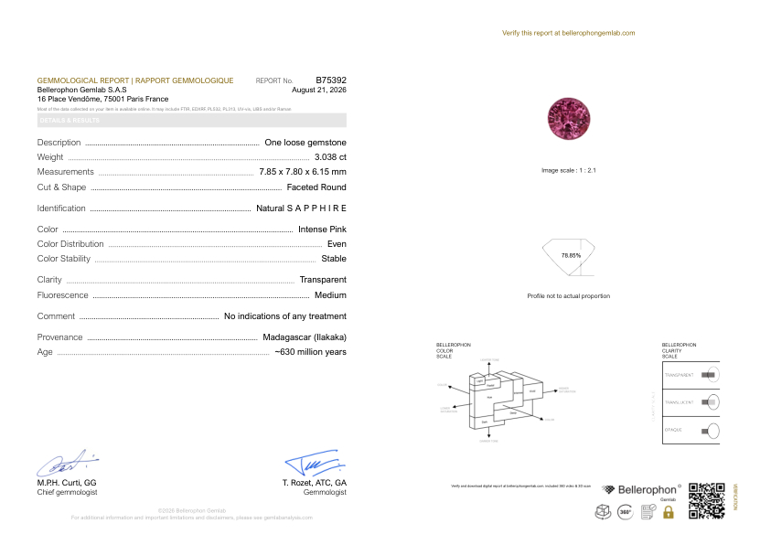 3.03 Ct. Pink Sapphire from Madagascar