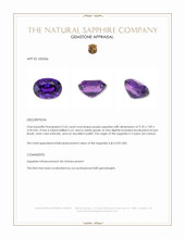 3.55 Ct. Purple Sapphire from Ceylon (Sri Lanka) Appraisal