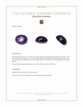 3.35 Ct. Purple Star Sapphire from Ceylon (Sri Lanka) Appraisal