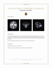1.16 Ct. White Sapphire from Ceylon (Sri Lanka) Appraisal
