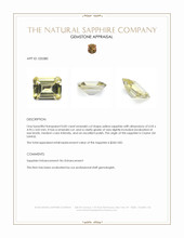 0.82 Ct. Yellow Sapphire from Ceylon (Sri Lanka) Appraisal