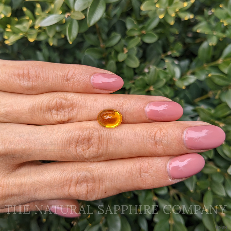 4.17 Ct. Orangish Yellow Cabochon Sapphire from Ceylon (Sri Lanka)