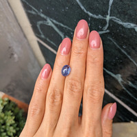 3.28 Ct. Blue Cabochon Sapphire from Ceylon (Sri Lanka) Life Style