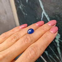 5.41 Ct. Blue Cabochon Sapphire from Ceylon (Sri Lanka) Life Style