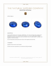 6.79 Ct. Blue Cabochon Sapphire from Ceylon (Sri Lanka) Appraisal