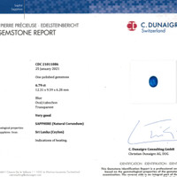 6.79 Ct. Blue Cabochon Sapphire from Ceylon (Sri Lanka) Scan Report