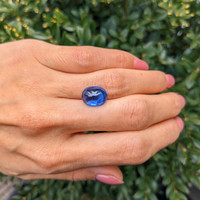 6.79 Ct. Blue Cabochon Sapphire from Ceylon (Sri Lanka) Life Style