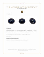 10.97 Ct. Blue Cabochon Sapphire from Ceylon (Sri Lanka) Appraisal