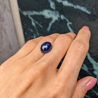 10.97 Ct. Blue Cabochon Sapphire from Ceylon (Sri Lanka) Life Style