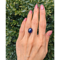 10.97 Ct. Blue Cabochon Sapphire from Ceylon (Sri Lanka) Life Style
