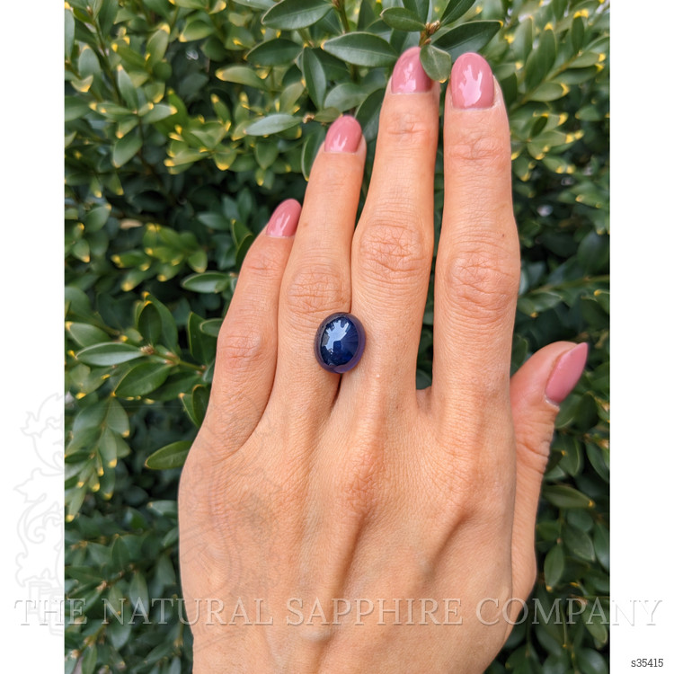 10.97 Ct. Blue Cabochon Sapphire from Ceylon (Sri Lanka)