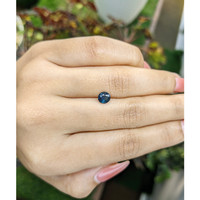 0.85 Ct. Greenish Blue Sapphire from Madagascar Life Style