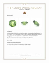 0.62 Ct. Yellowish Green Sapphire from Madagascar Appraisal