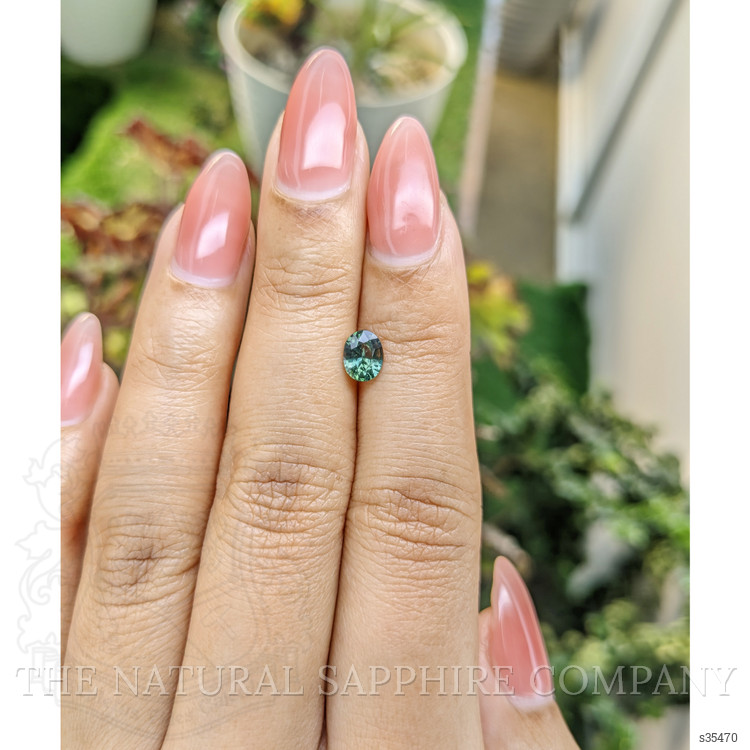 0.71 Ct. Bluish Green Sapphire from Madagascar