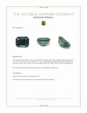 1.85 Ct. Bluish Green Sapphire from Madagascar Appraisal