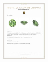 0.72 Ct. Green Sapphire from Madagascar Appraisal