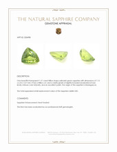 1.21 Ct. Yellowish Green Sapphire from Madagascar Appraisal