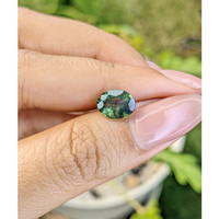 2.14 Ct. Bluish Green Sapphire from Madagascar Life Style