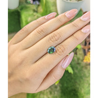 2.14 Ct. Bluish Green Sapphire from Madagascar Life Style