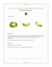 1.10 Ct. Greenish Yellow Sapphire from Madagascar Appraisal