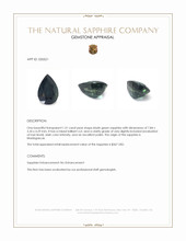 1.31 Ct. Bluish Green Sapphire from Madagascar Appraisal