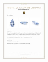 0.84 Ct. Blue Sapphire from Ceylon (Sri Lanka) Appraisal