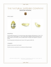 1.07 Ct. Yellow Sapphire from Ceylon (Sri Lanka) Appraisal