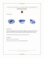 0.89 Ct. Blue Sapphire from Ceylon (Sri Lanka) Appraisal